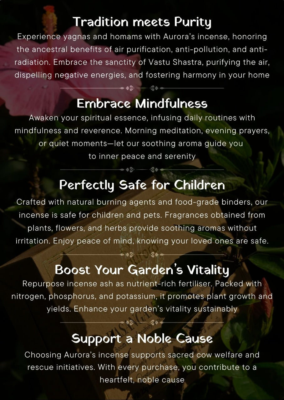 Aurora’s Balance Combo – Incense Stick + Incense Cup (Dasangam, Floral, Lemongrass)