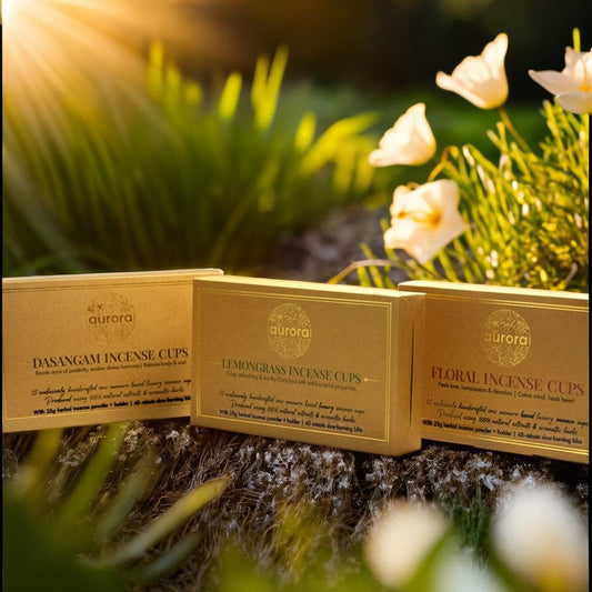 Incense Cup Bundle (Dasangam, Floral, Lemongrass) – Flat 20% Off