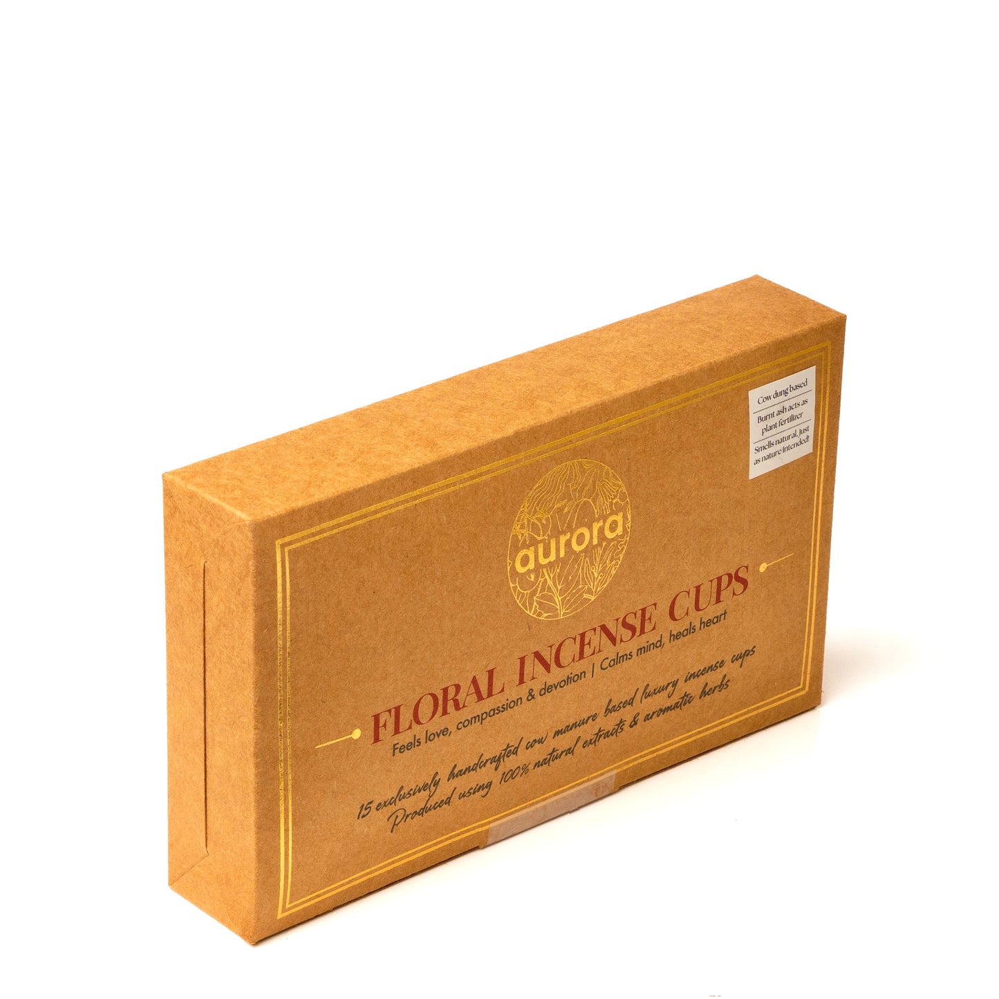 Incense cups - Floral (Made from Cow dung)