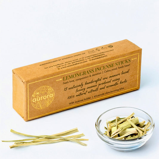 Incense Sticks - LEMONGRASS (Bamboo-less, Made from Cow dung)