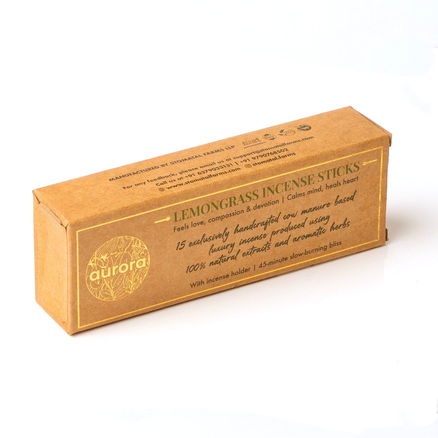 Incense Sticks - LEMONGRASS (Bamboo-less, Made from Cow dung)
