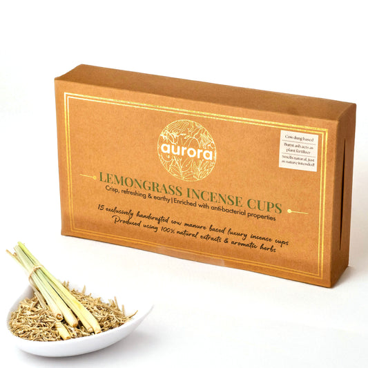 Incense Cups - Lemongrass (Made from Cow dung)